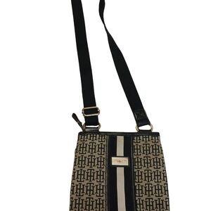 Tommy Hilfiger Black and Cream Crossbody Bag